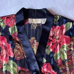 Victoria's Secret Vintage  Gold Label Satin Stripes Pajamas Top Floral Semi-Sheer Photo 2