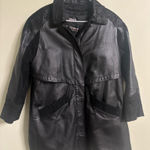 wilson's leather Vintage  80’s Black Paisley Trench Coat Size Medium Thinsulate Photo 0