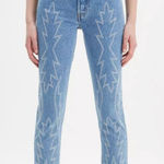 Levi's  501 Embroidered Western Denim Jeans Size 28 Photo 0