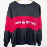 Living My Best Life Black Red Crewneck Pullover Sweatshirt Women's Plus Size 3X Photo 0