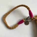 The Sak  Crochet Wristlet Wooden Beads Pink Blue Photo 3