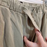 ZARA  Tan Elastic Waist Straight Leg Drawstring High Rise Trouser Pants Medium Photo 4