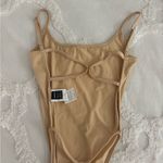 SheIn  Cream Strappy Thong Bodysuit Photo 5