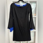 Bailey 44 Chic Long Electric Blue Bell Sleeve Black Dress Women’s Size Medium M Photo 7
