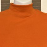 Pumpkin Orange Mock Neck Short Sleeve Shirt Photo 2