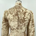 Vintage 70s Rag Dolls Mini Dress Fit & Flare Shirtdress Tie Neck Printed Brown S Photo 8