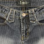 L.E.I . Y2K 2000’s Dark Wash Denim Faded Pinstripe Mid Rise Wide Flare Leg Jeans Photo 3