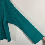 Ann Taylor Women Green Fisherman Knit Loose Fit Pullover Sweater Size XL Photo 4