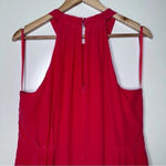 BCBGMAXAZRIA Azalea Red 100% Silk Ruffle Tier Halter Dress Size 10 Photo 7