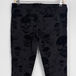 Royal Bones Tripp Skinny Pants Size 7 Black Velvet Skull Crossbones Gothic Punk Photo 7