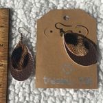 Vegan Leather Faux Leather Teardrop Leaf Earrings Photo 1