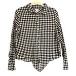 J.Crew Black White Gingham Button Down Shirt Women’s XL 100% Cotton Tie Front Photo 7
