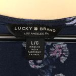 Lucky Brand  Women’s Boho Floral Print V-Neck Short Sleeve Ruffle Hem Mini Dress Photo 6