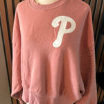 Nike  Philadelphia Phillies Sweatshirt Womens Pink MLB Swoosh Crop Pullover sz XS Photo 0
