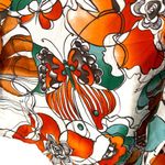 Escada Vintage Silk Butterfly Moth Floral Silk Button Photo 6