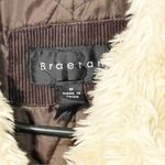 Braetan Chocolate Brown Corduroy Faux Fur Lined Pea Button Front Coat Medium Photo 2