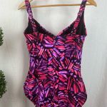 Swimsuits For All Pink & Black Print 1 Piece Swim Bathing Suit 16 Photo 1
