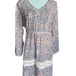 Mimi Chica Womens  Boho Floral & Lace Peasant V Neck Dress - Sz L Photo 0
