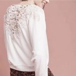 Anthropologie Meadow Rue Cream Bria Embroidered Lace Back Pullover Top Small Photo 3