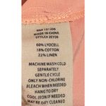 Soft Surroundings  Peach Linen Blend Roll Tab Sleeve Shirt Dress Size Medium Photo 8