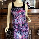 JAY GODFREY PURPLE, PINK & BLACK PRINT BODY CON SHEATH DRESS (10) Photo 0