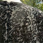 VTG 90s Black Tie Black 100% Silk Sequin Beaded Dress size 14 Shoulder Pad Photo 5