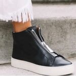 Frye  Lena Zip Up Black Leather High Top Sneaker Photo 1