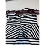 Pitaya Women Strapless Peplum Dress Retro Black & White Stripe size M Photo 3