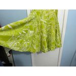 Chico's Y2k  Flare Skirt Small Lim Green Floral Ruffled Beachy Summer Tropical Photo 3