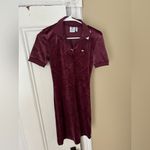 Adidas Originals Victory Crimson Plush Velvet Monogram Dress xs Purple Photo 2