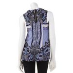 Dana Buchman  | Blue Bandana Print Sleeveless Blouse | Large Photo 1