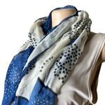 #795 Blue and White with Skull Print Scarf Photo 1