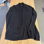 margaret o'leary  Black Shawl Open Front Knit Cardigan 100% Cotton Size Medium Photo 0