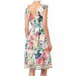Adrianna Papell Floral Stained Glass Dress Tea Length Sleeveless Pockets Size 8 Photo 1