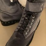 Vince Camuto women gray velvet Combat Talorini boots Size 8.5 Photo 0
