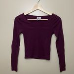 H&M Pomegranate Long Sleeve Mid Waist Top Photo 0