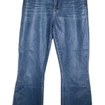 L'Agence Kendra High Rise Crop Flare Jeans Zip Raw Hem Regal Coated Women's 28 Photo 0