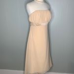 Alfred Angelo Champagne Chiffon Overlay Formal Prom Hi/Lo Strapless Dress M Photo 6