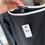 EXPRESS NEW  mini dress long sleeve fit & flare long sleeve square neck piping Photo 2