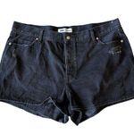 ZARA NWOT  DENIM DISTRESSED RELAX FIT BLACK SHORTS SZ-24 Photo 0