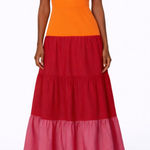 Milly  Nicola Colorblock Maxi Dress Women’s Size 4 Sleeveless Cotton Poplin Photo 0