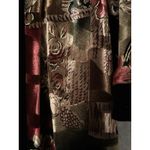 R&M Richards Top Women 8P Black Gold Red Metallic Velvet Burnout Cardigan Formal Photo 3