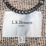 LK Bennett Gee Tweed Blazer Women’s Size 12 Pink Fringe Trim Zip Pocket Jacket Black Photo 13