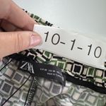 ZARA Pants Womens Medium Green Black White Geometric Print Pull On Viscose Flowy Photo 2