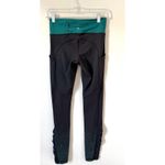 Lululemon Athletica Workout Athleisure Leggings Black Teal Size 4 Photo 1