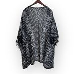 Free People  open front cocoon kimono duster, fringed sleeve det Oversized XS Photo 4