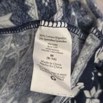 Holiday Time  Blue Christmas Snow Flake Reindeer Print Pajama Top Medium Photo 5