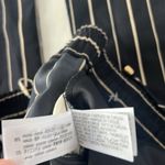 ZARA  SIDE STRIPE DRAWSTRING WIDE LEG PANTS Dark Blue Cream Size Medium Photo 9