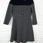BCBG Maxazria Koryn Black White Striped Dress 3/4 sleeves Size M Photo 0