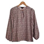 J.Crew Puff Sleeve Satin Back Crepe Keyhole Blouse Top in Floral Flourish Sz XS Photo 1